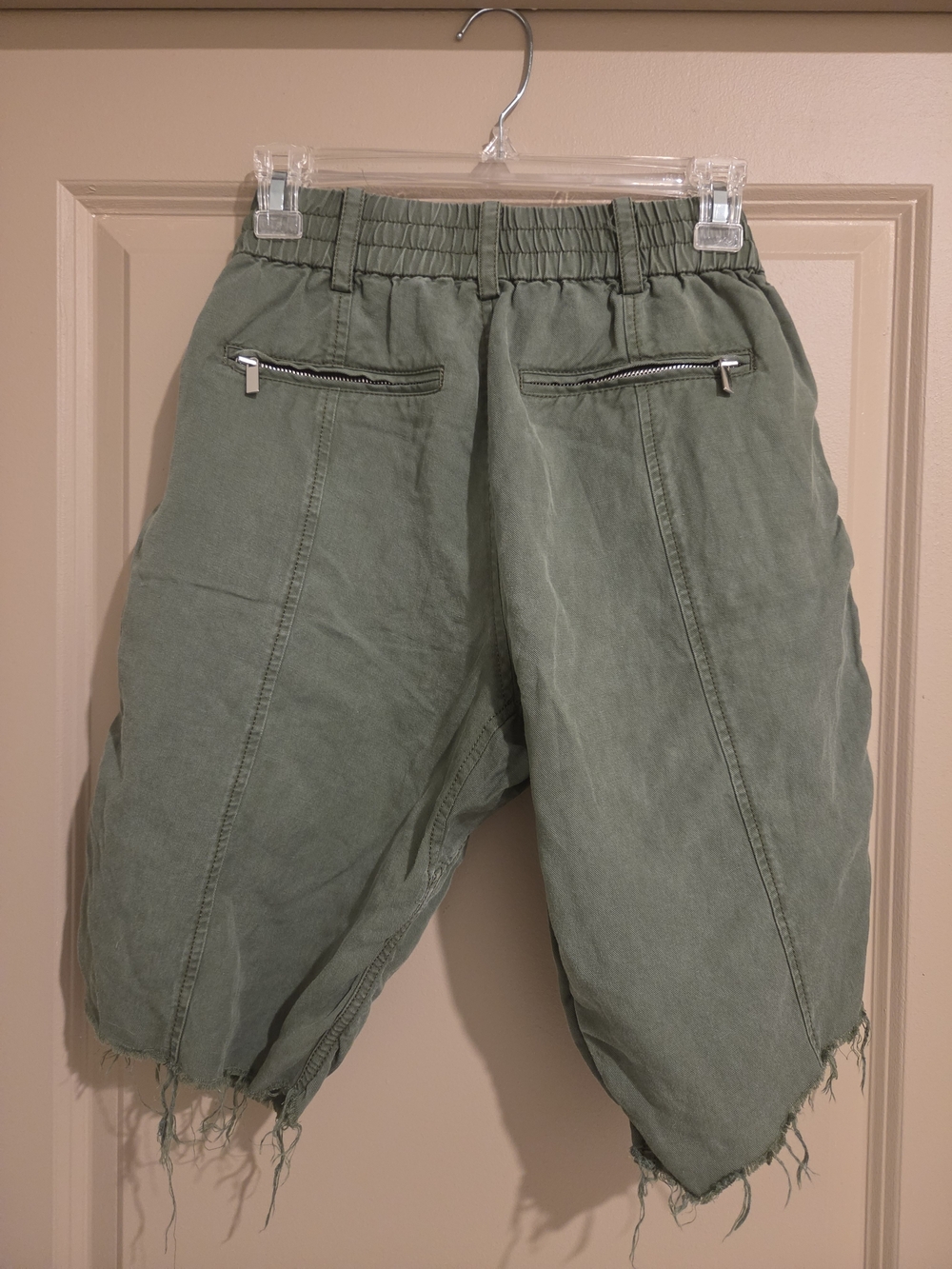 Derek Lam Olive Green Drawstring Hybrid Shorts